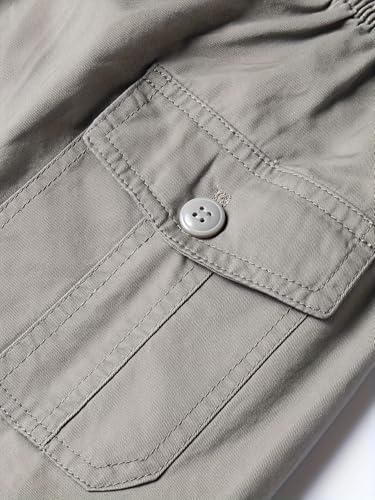Pantalones cortos casuales para hombre, hechos de 100 %, con bolsillos con cremallera y una cintura ajustable con cordón|B0GGHC2X35