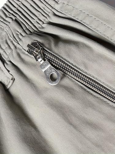 Pantalones cortos casuales para hombre, hechos de 100 %, con bolsillos con cremallera y una cintura ajustable con cordón|B0GGHC2X35